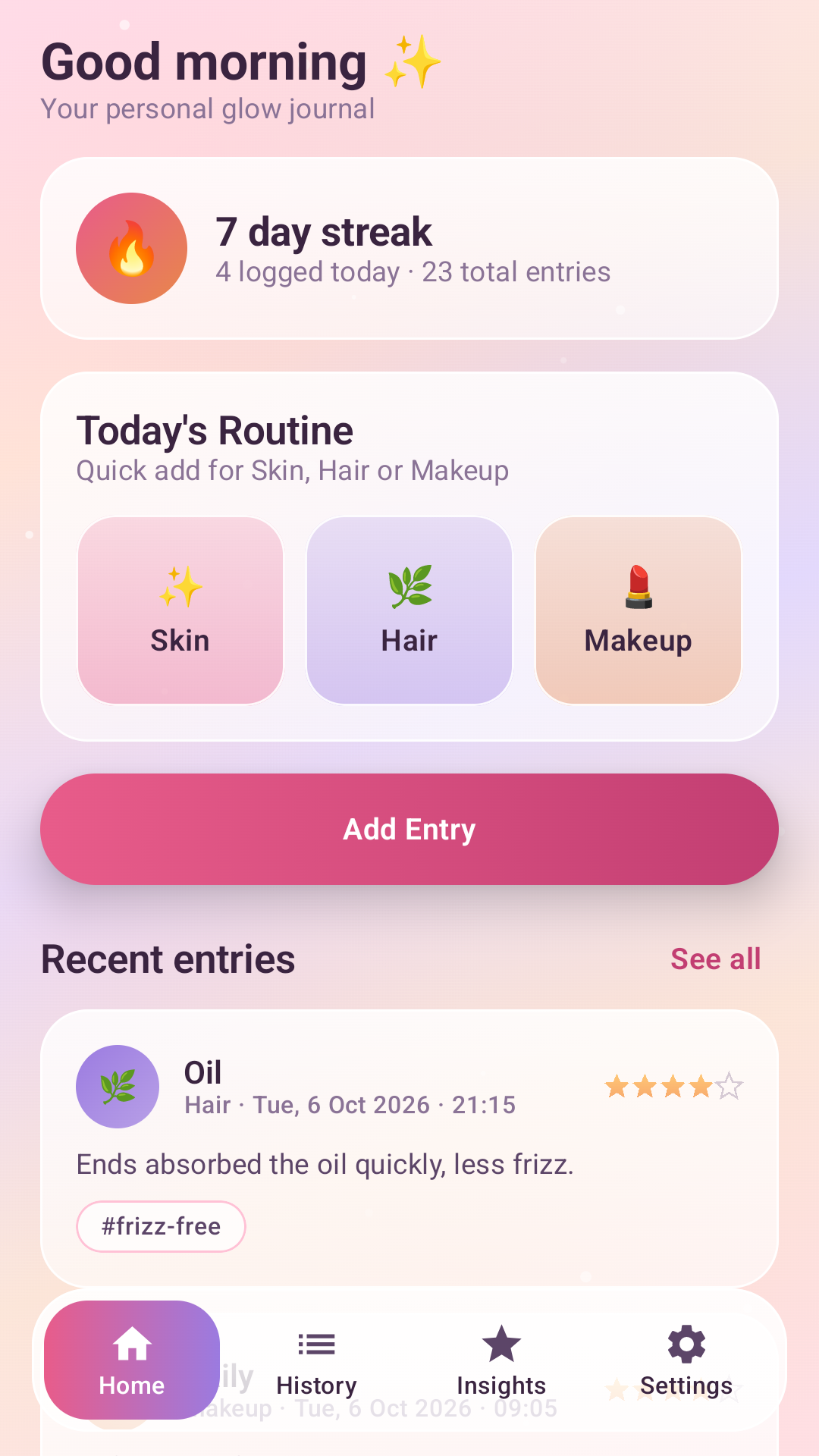 Glow Counter home screen
